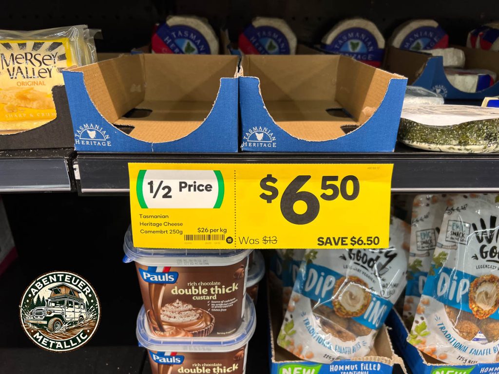Regalbeschriftung für Käse in Austrlaien