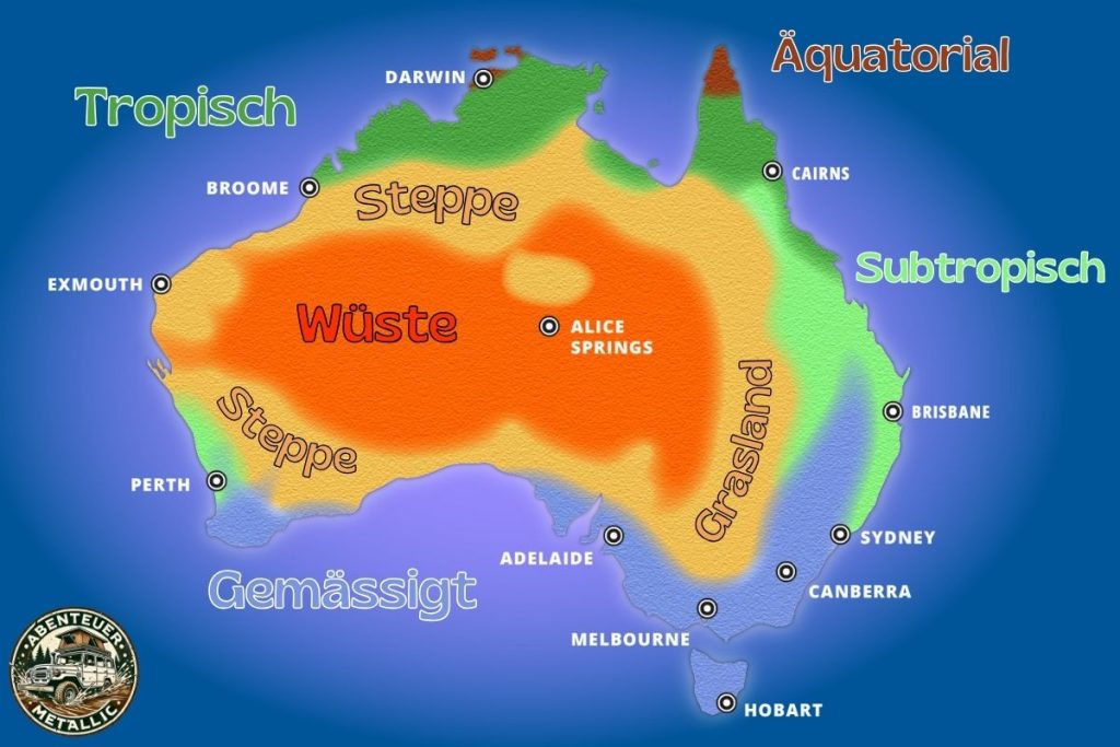 Karte mit Klimazonen Australien